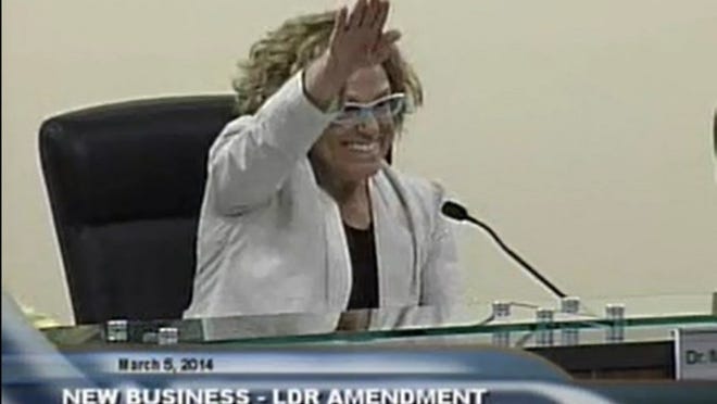 Marcia Radosevich said “Heil Hitler” and gave the Nazi Germany leader’s salute during a discussion about government transparency and the power of village staff members at the monthly Planning, Zoning & Adjustment Board meeting on March 5. The gesture was directed at the village’s planning director.