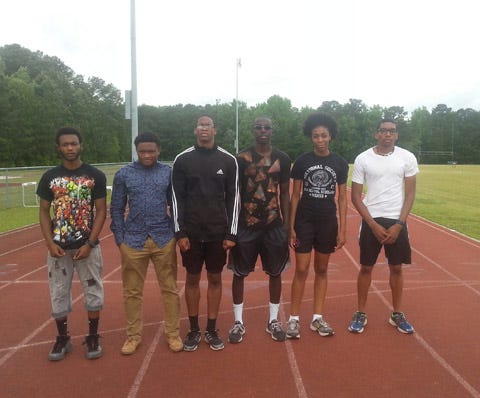 Seven New Bern track and field athletes will compete at Saturday’s NCHSAA 4A championships in Greensboro. They include, from left to right: Lamel Batts, Trekel Lockett, Caleb DeRoache, Anthony Suggs, Yasmine Artis and Quincy Rasin. Not pictured: Khalil Simpson.