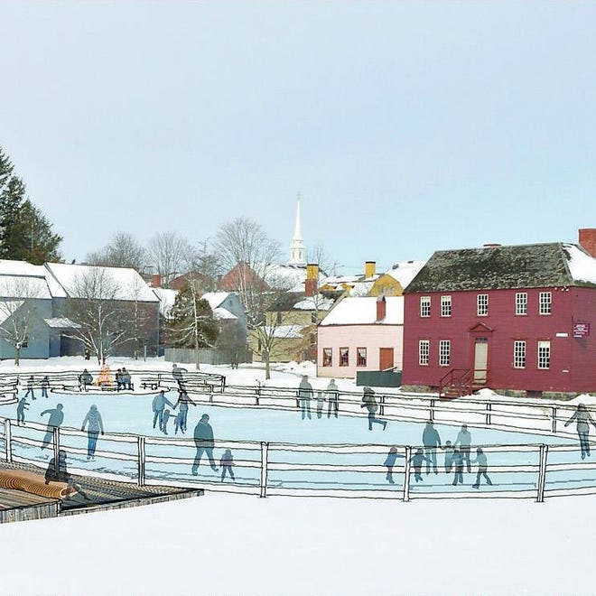 This artist's rendering depicts the vision for an ice rink at the Puddle Dock area of Strawbery Banke Museum in Portsmouth.