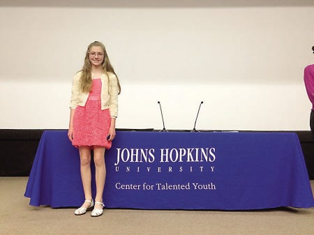 Courtesy photo
Kelsey Walker, of Barrington, a sixth-grade student at Berwick Academy in South Berwick, recently participated in the Johns Hopkins University Center for Talented Youth Talent Search.