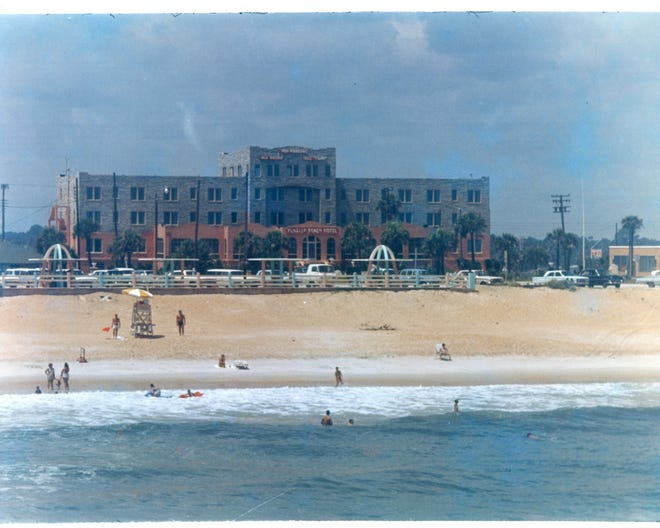 An oceanside view of the Flagler Beach Hotel in the early 1950s.