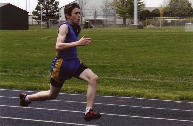 Lance Podbelsek competed in the 100 meter dash at the Lutheran Sports Association State Track Meet. Photo submitted by ZLS.