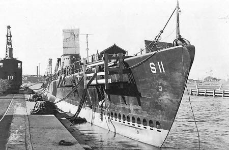USS Squalus is seen at Portsmouth Naval Shipyard on Jan. 7, 1939, prior its sinking on 75 years ago today on May 23.