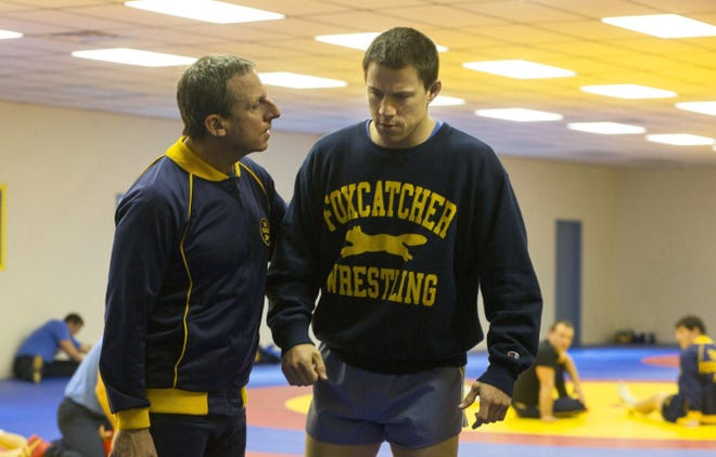 Steve Carell, left, and Channing Tatum in "Foxcatcher."