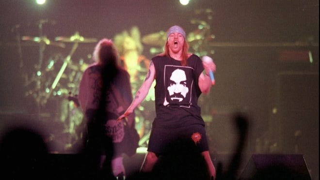 Axl Rose performs at Austin’s Frank Erwin Center during a 1993 tour with Guns N’ Roses.
