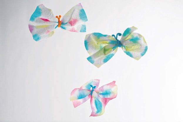 Paper towel butterflies.