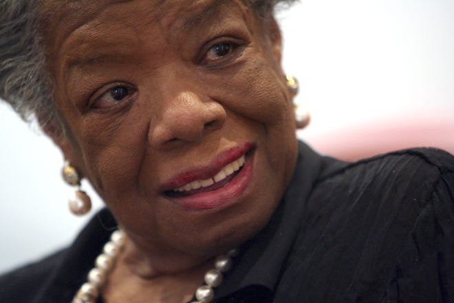 Associated Press
In this March 4, 2008 file photo, American poet and noevlist Maya Angelou smiles during an interview with The Associated Press in New York. Angelou has died, Wake Forest University said Wednesday, May 28, 2014. She was 86.