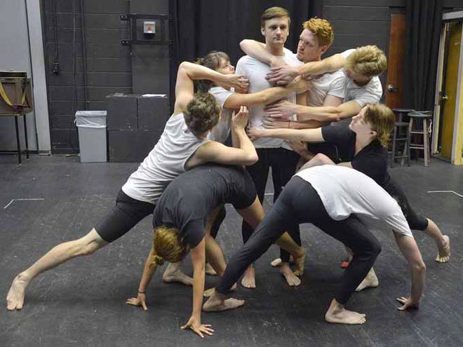 USC Upstate theater students rehearse for their performance at the Rose Theatre in London.