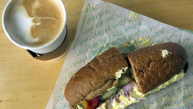 Take a spin on a breakfast classic with the Office Favorite from Thundercloud Subs. The sandwich features egg salad and bacon.