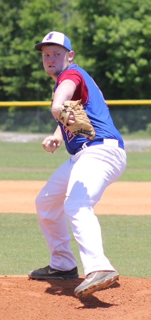 Jacksonville American Legion Post 265 pitcher Chad Shepard threw a complete-game three-hitter, allowing just a second inning home run, to help lead his team to a 4-1 victory Sunday over Morehead City Post 46.