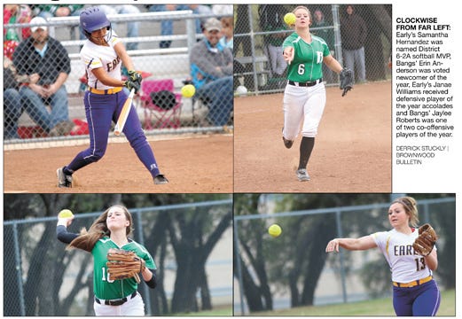 Co-champs Bangs, Early combine for 20 all-district softball honors
