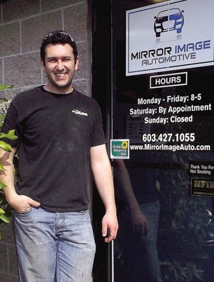 Jason Battistelli, founder and owner of Mirror Image Automotive in Greenland, has ambitions to make his auto body and mechanical repair facility into the greenest shop around.