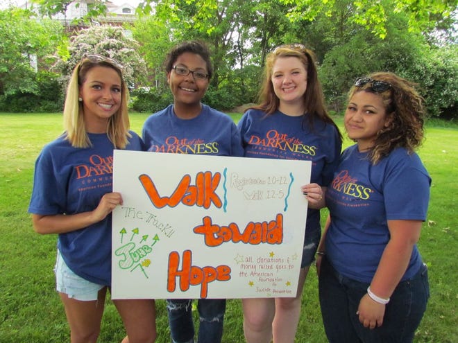 From left: Taylor Stevens, Mickala Bickham, Aarica Ringer and Cierra Butler are organizing ‘Walk Toward Hope Out of Darkness’ on Saturday, June 7, to benefit the American Foundation for Suicide Prevention.