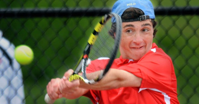 Sonny Bisazza fended off three match points in the second set and cramps in the third to outlast Michael Rosen in an epic match that lasted over three hours to give the top-seeded Red Raiders a 3-2 victory over No. 5 Wellesley in the Div. 1 South sectional semifinals on Wednesday.