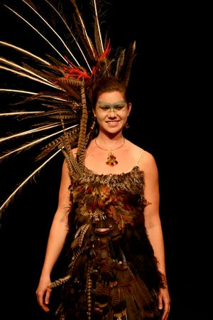 A model struts her stuff during last year's "Recycled Runway."