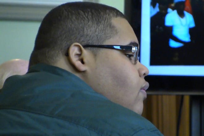 Luis "Fat Boy" Gonzalez at his murder conspiracy trial in Providence Superior Court before Judge Robert D. Krause.