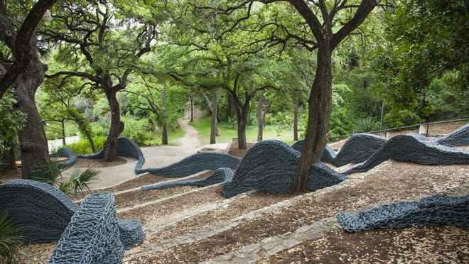 Orly Genger’s “Current” is installed on the grounds of the Contemporary Austin, Laguna Gloria.