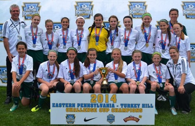 The VE United under-13 girls soccer team won the Eastern Pennsylvania-Turkey Hill Challenge Cup.