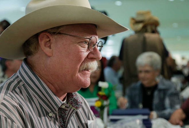 California Chrome co-owner Steve Coburn answers questions during an interview before the start of the draw for the Belmont Stakes horse race, Wednesday, June 4, 2014, at Belmont Park in Elmont, N.Y. The Kentucky Derby and Preakness Stakes winner will attempt to become the first Triple Crown winner since Affirmed in 1978 when he races in the 146th running of the Belmont Stakes horse race on Saturday. (AP Photo/Julie Jacobson)