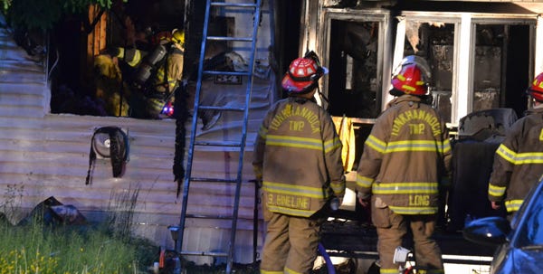 One man was transported to Geisinger Wyoming Valley Medical Center on Monday night after a fire in Tobyhanna Township.