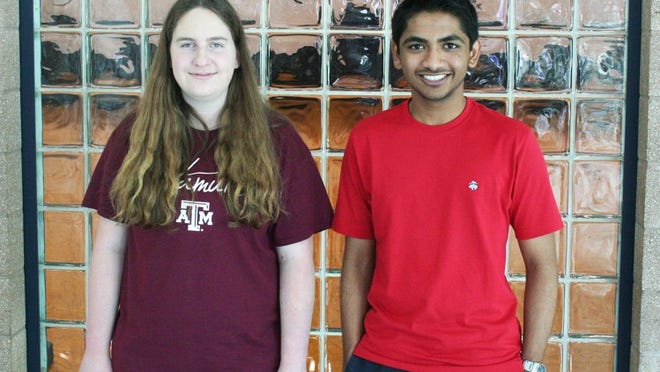 Stony Point salutatorian Marisa Gras (left) and valedictorian Kaushik Bande will both become Aggies, heading to Texas A&M for biomedical engineering and petroleum engineering, respectively.