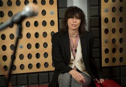 Chrissie Hynde poses for portraits at a north London recording studio, Tuesday, June 10, 2014, following the release of her first solo venture, entitled Stockholm, six years after the last Pretenders album.