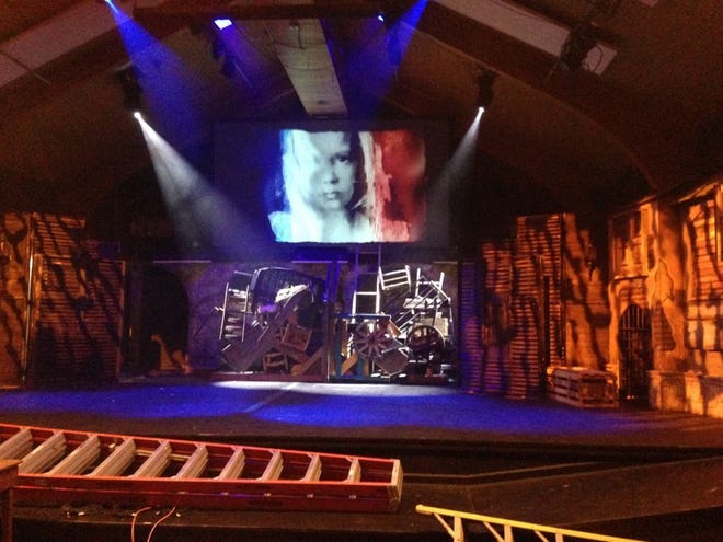 A photo of the set for Capital City Players' version of "Les Miserables."