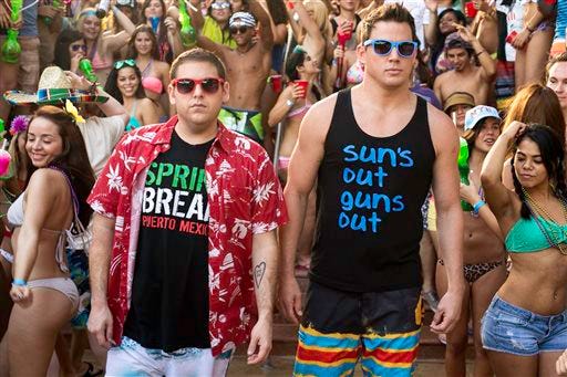 This image released by Sony Pictures shows Jonah Hill, left, and Channing Tatum in Columbia Pictures' "22 Jump Street." (AP Photo/Sony Pictures, Glen Wilson)