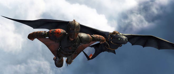 This image released by DreamWorks Animation shows the character Hiccup, voiced by Jay Baruchel, in a scene from "How To Train Your Dragon 2." (AP Photo/DreamWorks Animation)