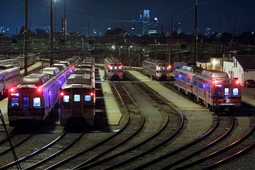A SEPTA regional train, the R7, rolls into 30th Street station in Philadelphia in this file photo.