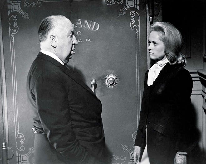 Director Alfred Hitchcock worked with Tippi Hedren on a scene in "Marnie." Hedren also starred in the Hitchcock film "The Birds."