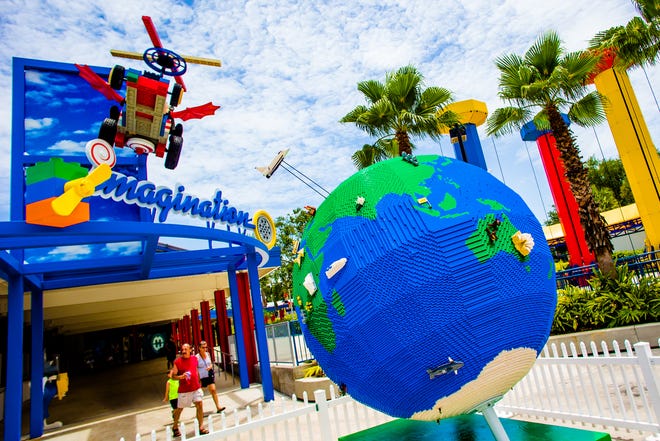 The globe is being displayed next to the Imagination Zone attraction and is part of Legoland's initiatives to further education on renewable energy inside the theme park. ( Photo provided )