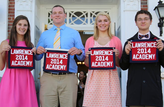 Lawrence Academy 2014 graduates from Leominster, (l-r) Lizzy Feinberg, Rocco Daigneault, Ally Feinberg, and Jason Karos.