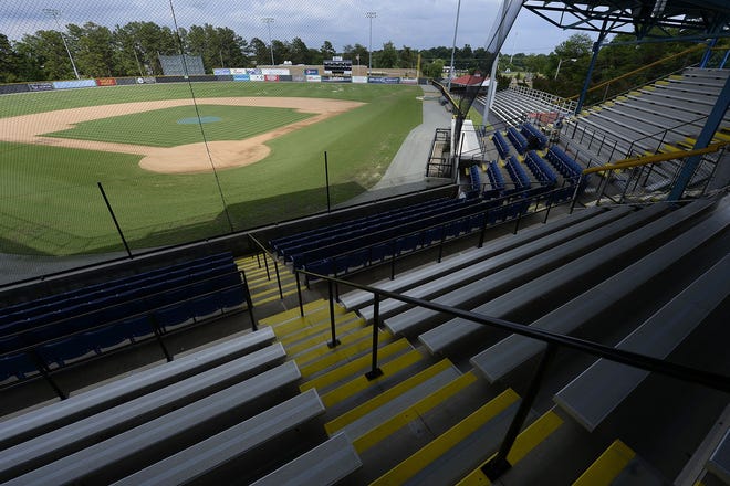 A baseball stadium hosting a minor league team like this in Burlington, N.C., could be a future sight in Bay County.