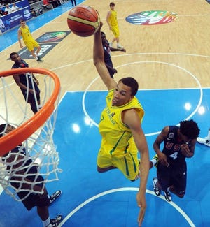 Australia's Dante Exum goes up for the dunk during a July 2013 game at the FIBA Under-19 World Championships last July in Prague.