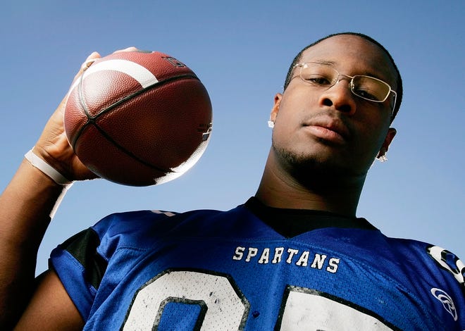 Southeast's Gerald McCoy was The Oklahoman's All-State Defensive Player of the Year poses in 2005. [Photo by Nate Billings, The Oklahoman]