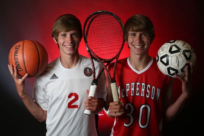 Brothers Ryan and Peter Horton from McPherson Highs School are this years Hutchinson News male athletes of the year. The brothers played soccer, basketball and as a doubles team in tennis. The twins lead class 4A McPherson High School to a third place finish in soccer, a state championships in basetball and doubles tennis.
