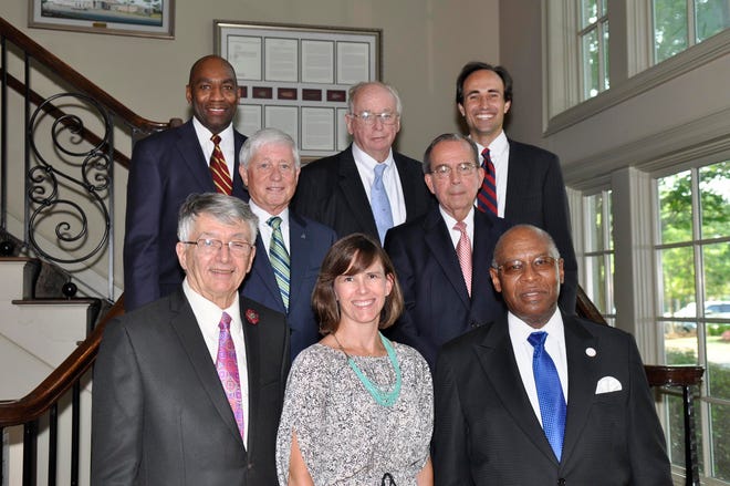 Members of the 2014 class of the Pillars of West Alabama include, first row, from left, Jack Clarke, Denise Feinstein for Georgine Clarke and Vernon Swift; second row, from left, Gene Poole and Dr. Robert Witt; and third row, from left, Fitzgerald Washington, Dr. Everett Hale for Betty Hale and Dr. John Dorsey.