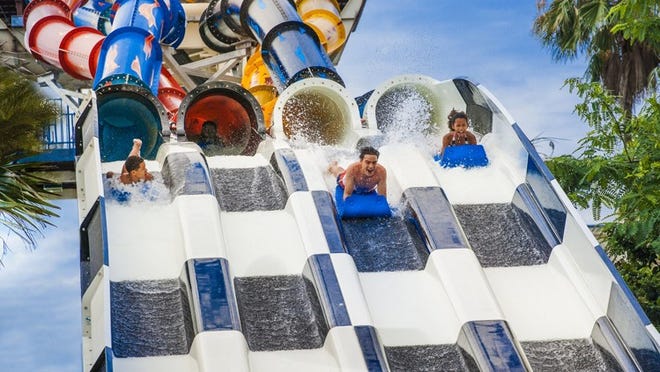 The Aqua Drag Racer slide is a new hit at Wet n Wild Orlando./Courtesy photo