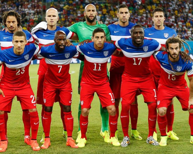 Members of the USA World Cup team pose for a photo.