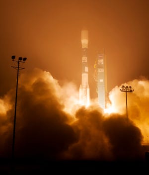 In this image released by NASA, a Delta 2 rocket with the Orbiting Carbon Observatory-2 satellite launches at Vandenberg Air Force Base, Calif., Wednesday morning, July 2, 2014. The goal of the $468 million mission, designed to last at least two years, is to study the processes behind how the environment absorbs carbon dioxide.