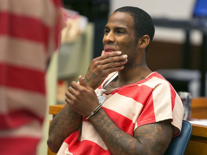 Jackie Woods waits to be sentenced to life in prison at the Marion County courthouse in Ocala, Fla. on Thursday, July 3, 2014. Woods was sentenced for an armed home invasion robbery.