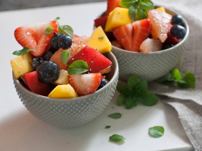 The combination of honey and black pepper can give fruit salad some zing.