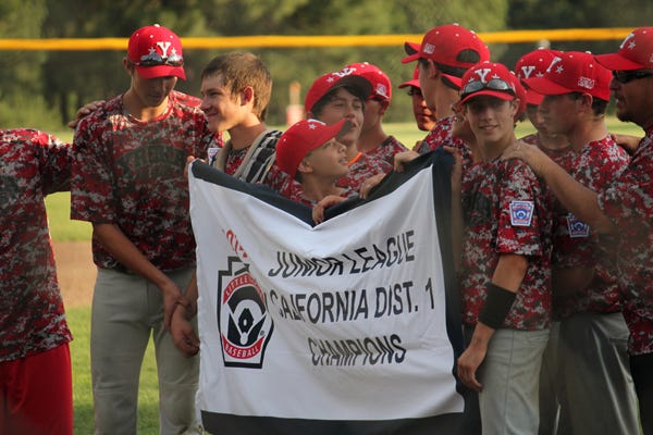 The Yreka Junior Little League Squad after winning the District 1 title on Tuesday against South Siskiyou in Mount Shasta. Mt. Shasta Area Newspapers Photo