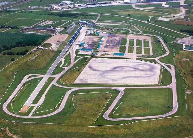 An aerial view of Heartland Park Topeka shows the three tracks - from left, a dirt track, a drag strip and a road course. The city of Topeka plans to conduct an assessment of the tracks and facilities to see what needs to be done at the complex.