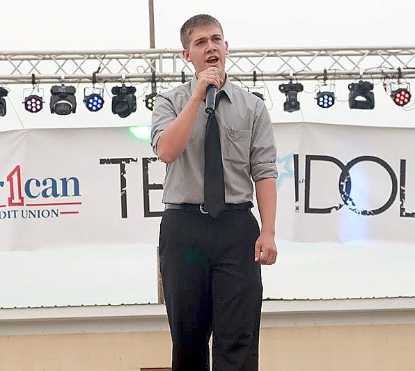 Hillsdale's Tyler Bennett took third place in the American 1 Teen Idol competition at the Jackson County Fairgrounds Friday night. COURTESY PHOTO