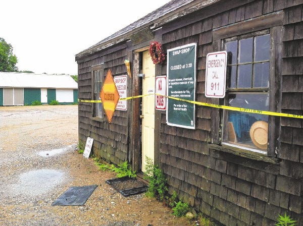 An incident of human defecation on July 8 at the town transfer station's ìSwap Shopî has closed it for now. Cape Cod Times/Mary Ann Bragg
WELLFLEET -- 071614 -- An incident of human defecation on July 8 at the town transfer station's "swap shop" has closed it for now.