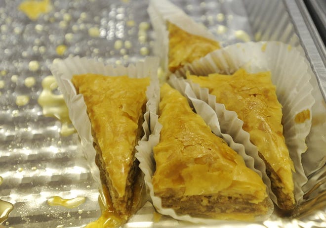 CENTERVILLE -- 072212 -- Some of the last pieces of baklava, phyllo dough layered with walnuts, at the 30th annual Grecian Festival in 2012.