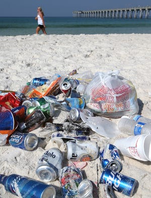 Trash on Panama City Beach was a problem over the Fourth of July weekend.