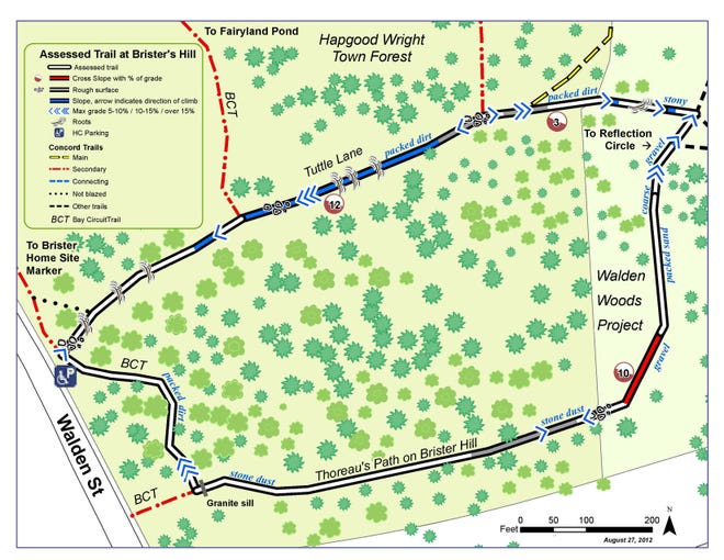 A map of the assessed trail at Brister’s Hill / courtesy image